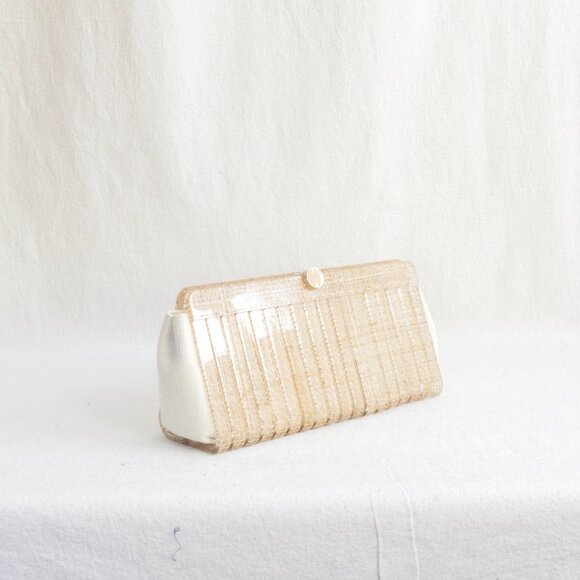 cult gaia acrylic and wicker clutch new and unused